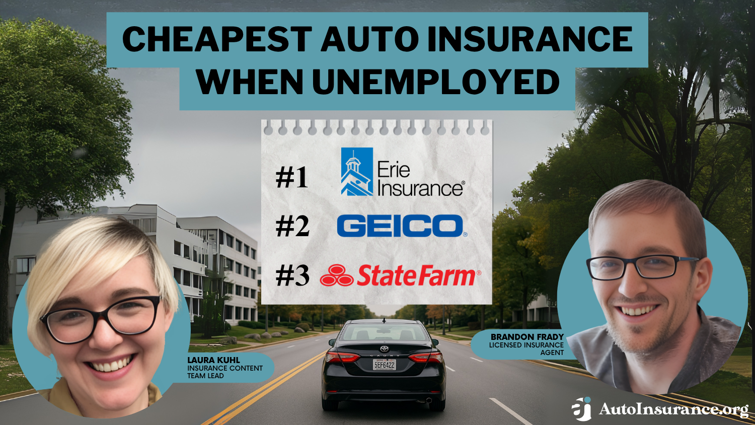 Cheapest Auto Insurance When Unemployed: erie, geico, state farm
