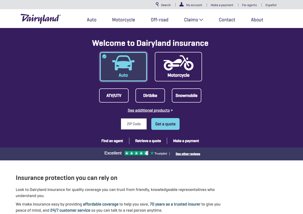 Dairyland: Best Subaru WRX Auto Insurance