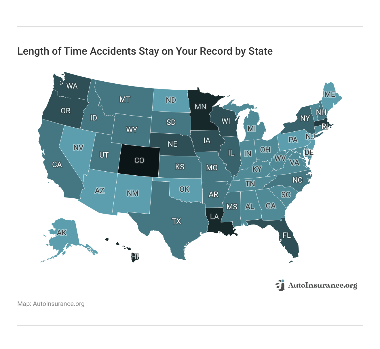 <h3>Length of Time Accidents Stay on Your Record by State</h3> 